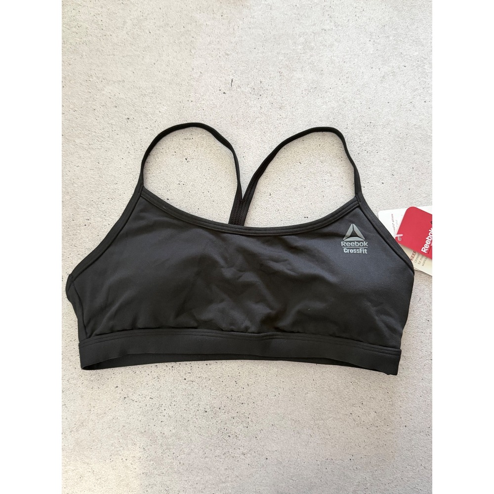 Reebok CrossFit RCF Skinny Bra Black Sports Bra CY5659 Womens Size Medium NWT